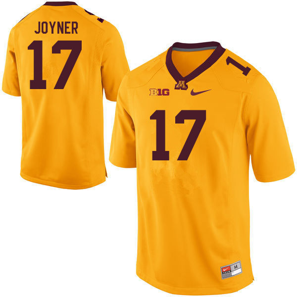 Men #17 Jah Joyner Minnesota Golden Gophers College Football Jerseys Sale-Gold